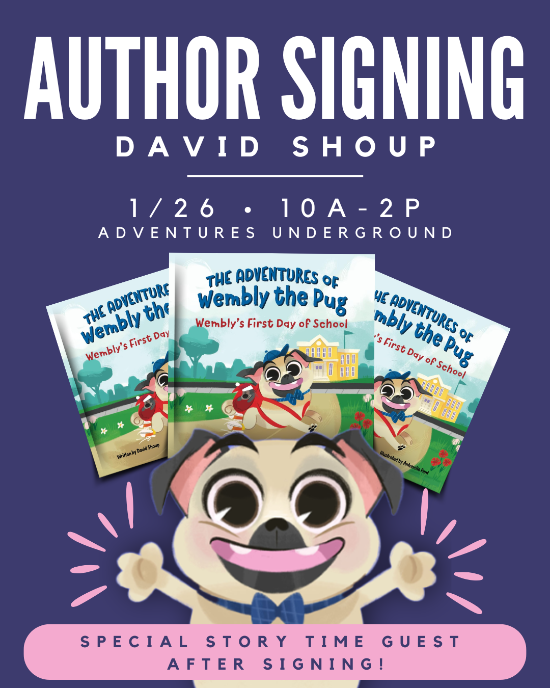 Children's Author David Shoup will be here for a signing and discussion January 26th