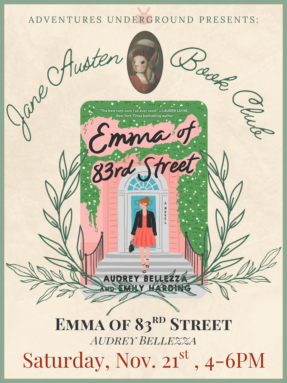 Emma of 83rd Street by Audrey Bellezza and Emily Harding - Meeting Saturday, November 21st at 4 PM in The Looking Glass